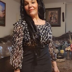 Elegant Black and White Women's Top